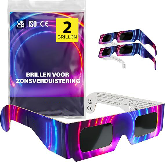 Zonsverduisteringsbril - Eclips bril - ISO 12312-2 en CE gecertificeerd - 2 stuks