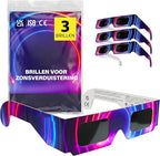 Zonsverduisteringsbril - Eclips bril - ISO 12312-2 en CE gecertificeerd - 3 stuks